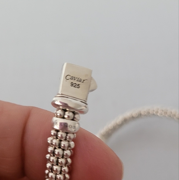 LAGOS Sterling Silver Circle Station 6mm Caviar Rope Bracelet 7.5" - Picture 3 of 10